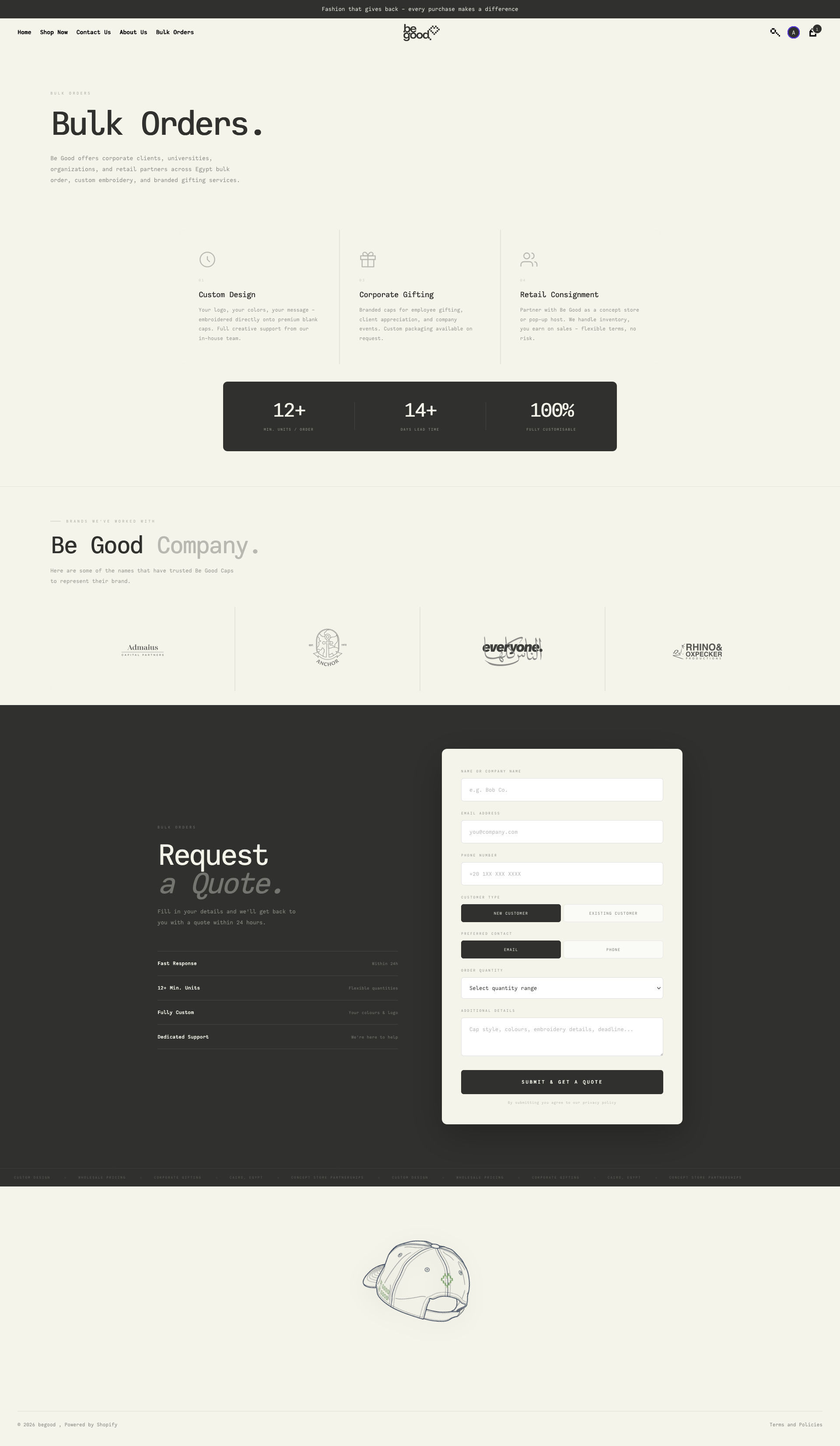 BeGood B2B Portal — new page