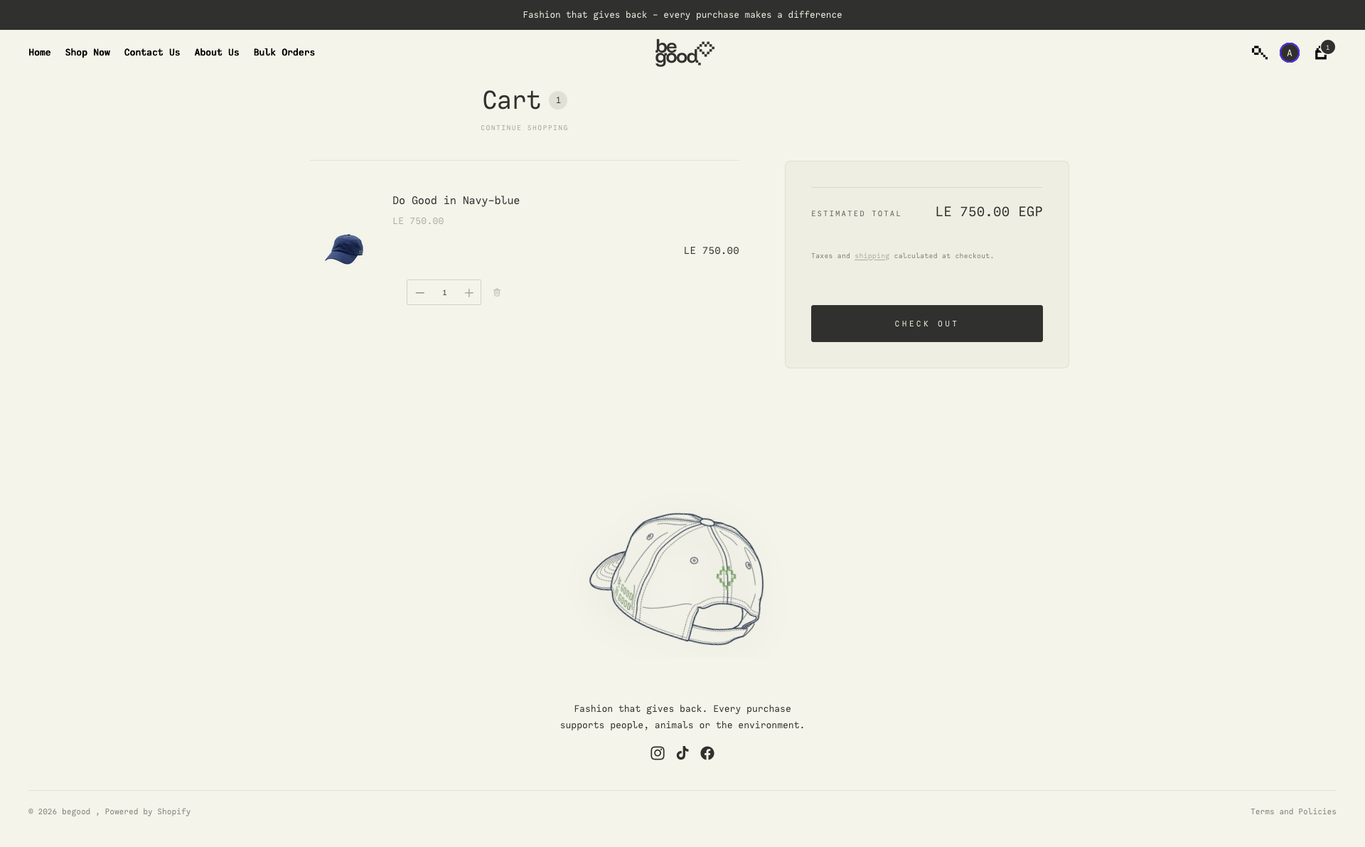 BeGood Cart — after redesign