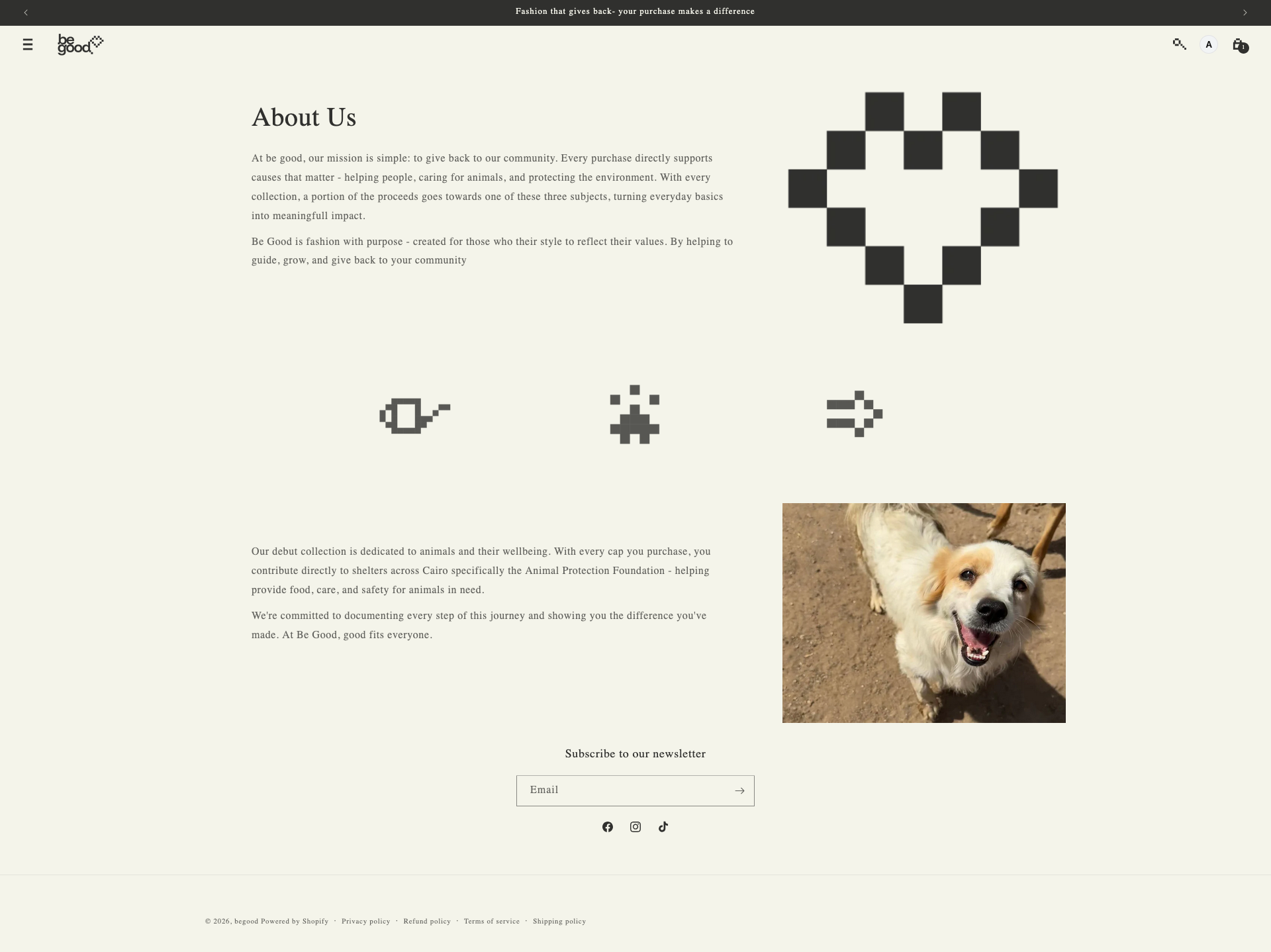 BeGood About Us — before redesign