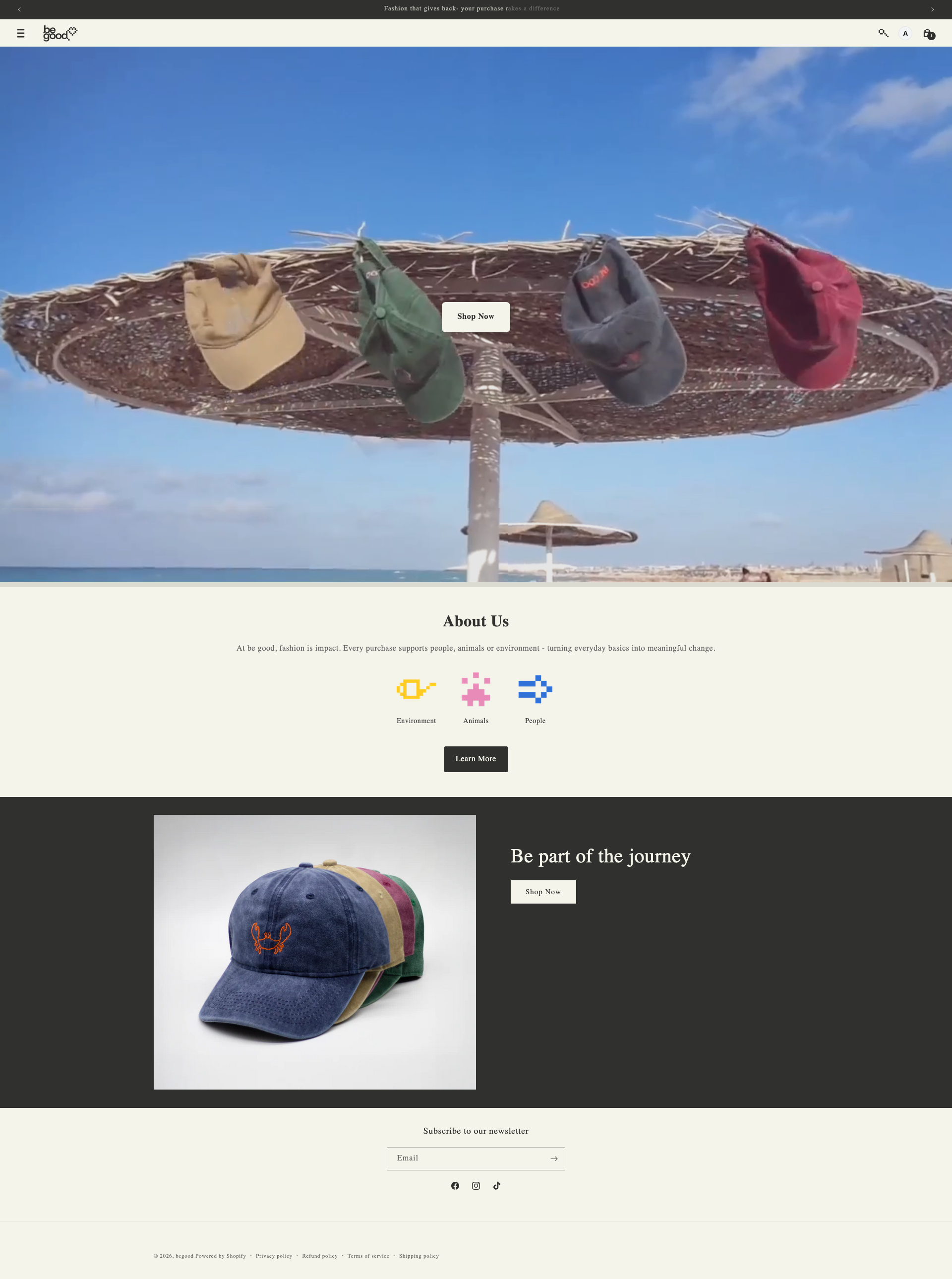 BeGood Homepage — before redesign