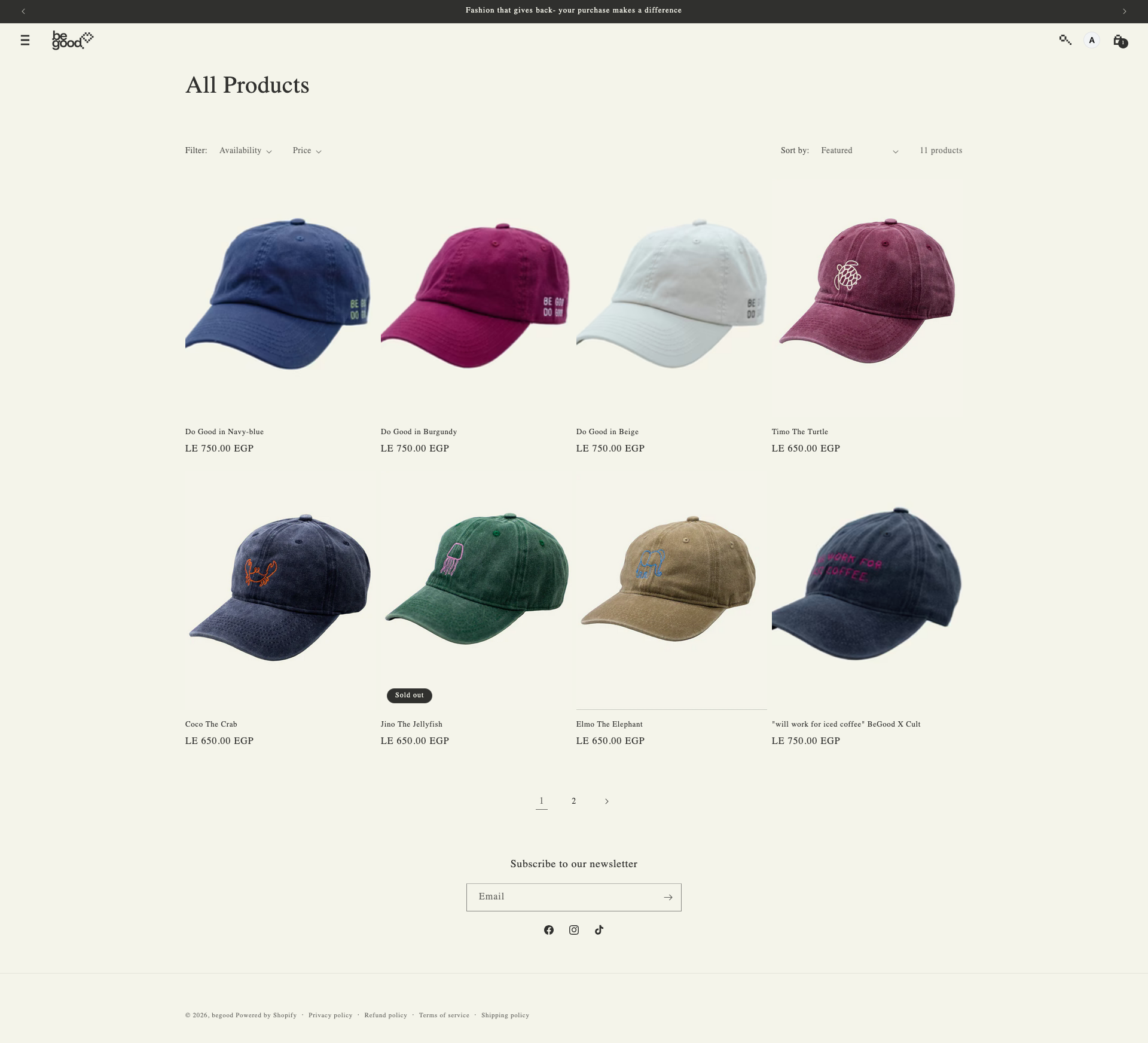 BeGood Products — before redesign
